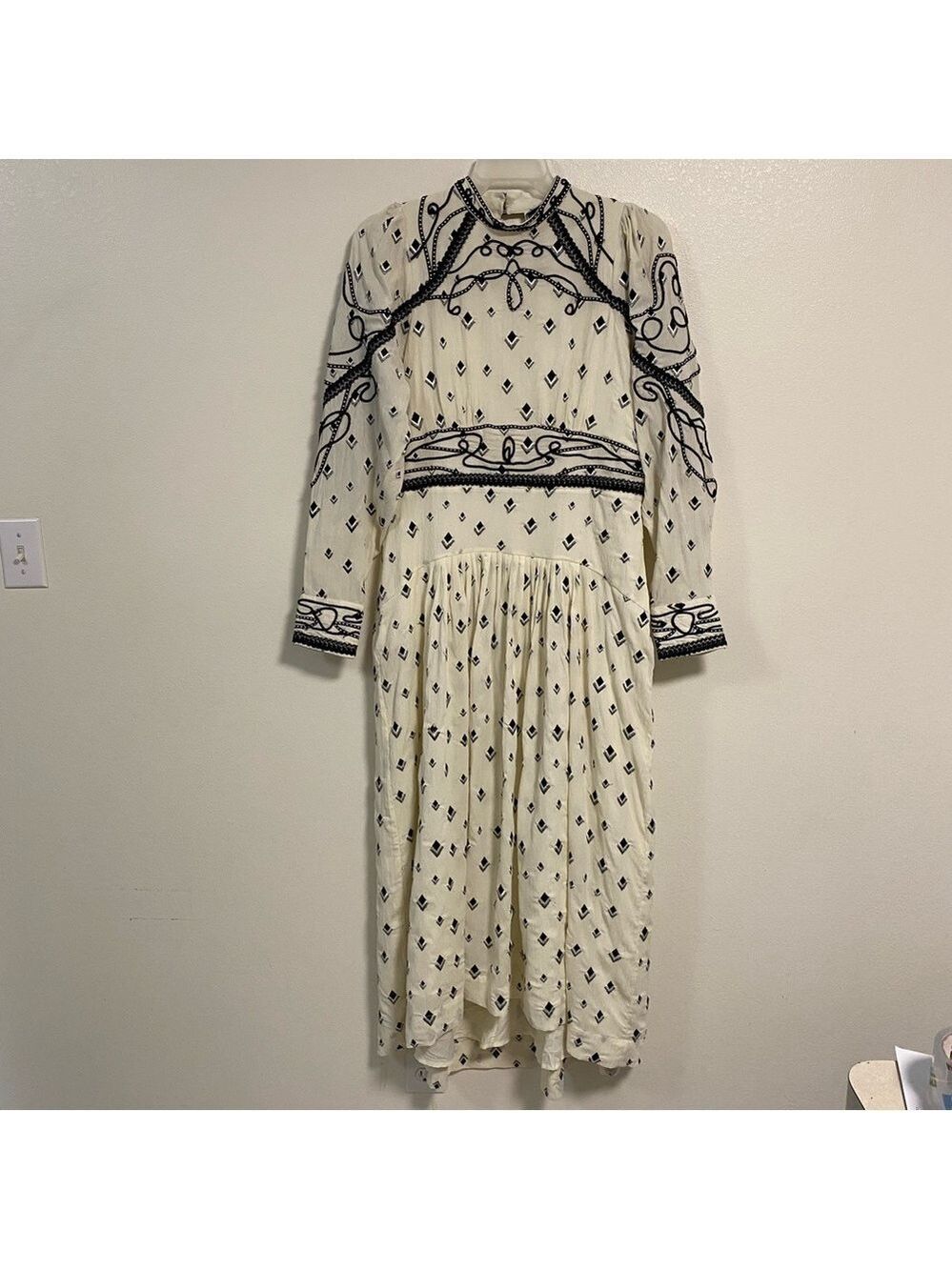 Karen Millen Dress Women’s Size 14 Embroidered Cornelli Tape Woven Dress NWT